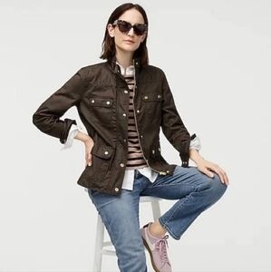 J Crew Grey Relaxed Fit Boyfriend Field Jacket Canvas Utility Outdoor Size S